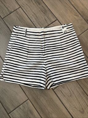 J. Crew Classic Black & White Striped “Tailored Look” Cotton Shorts